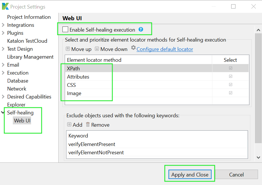 Katlon Studio Project Settings