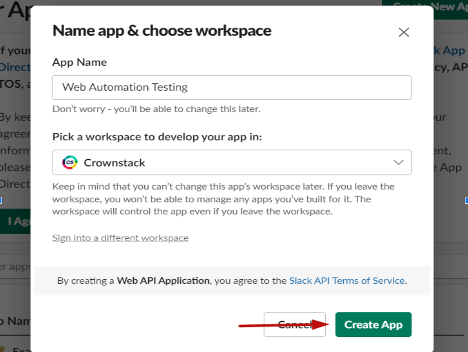 Slack Create App Form - 2