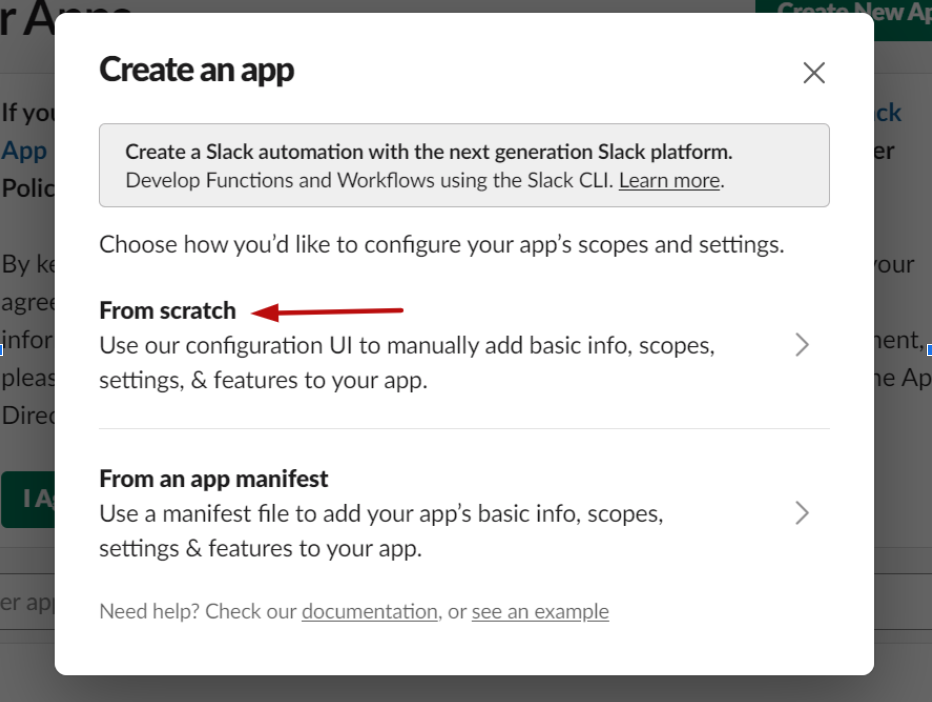 Slack Create App